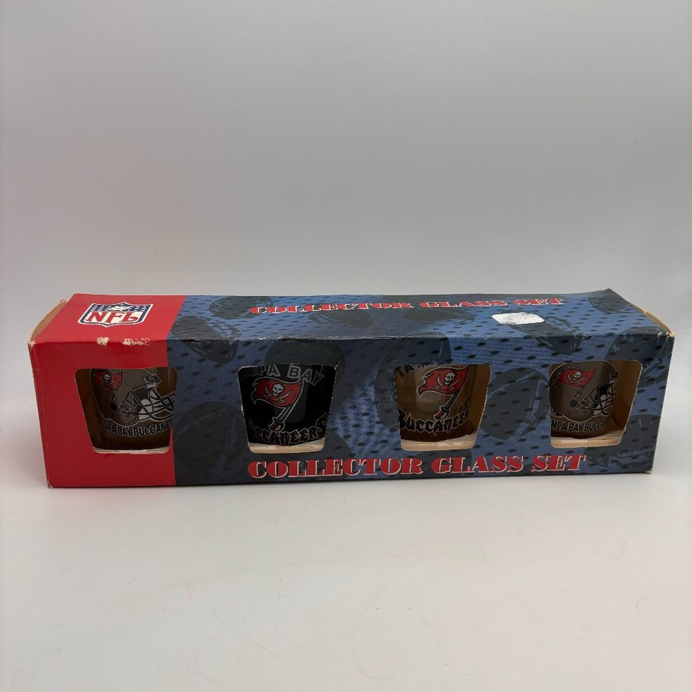 NFL Tampa Bay Buccaneers Collectible Glass Shot Glasses Set of Four